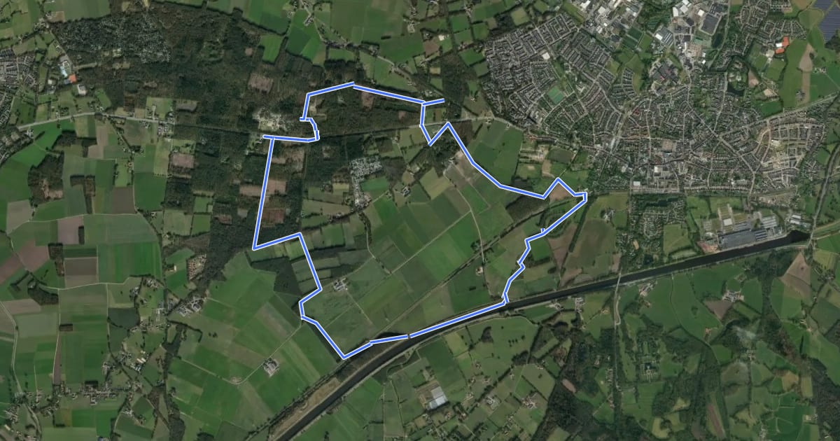 Маршрут WNW Twente - De Whee/Herikerberg - rode route на спутниковом снимке