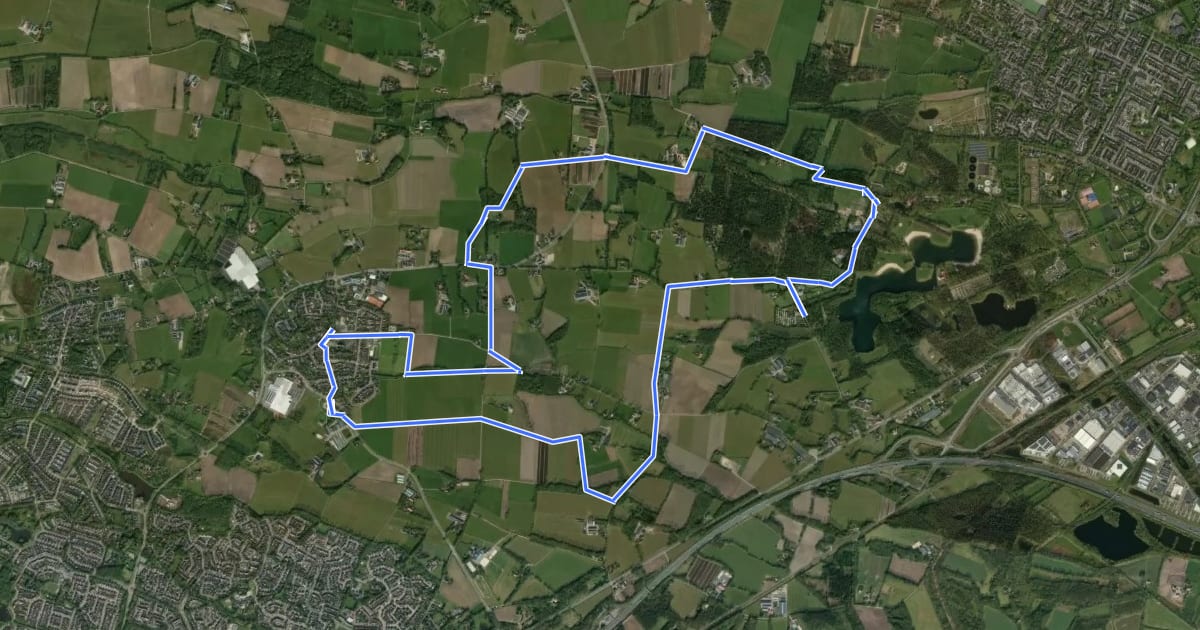 Маршрут WNW Twente - Deurningen/Het Hulsbeek-West - oranje route на спутниковом снимке