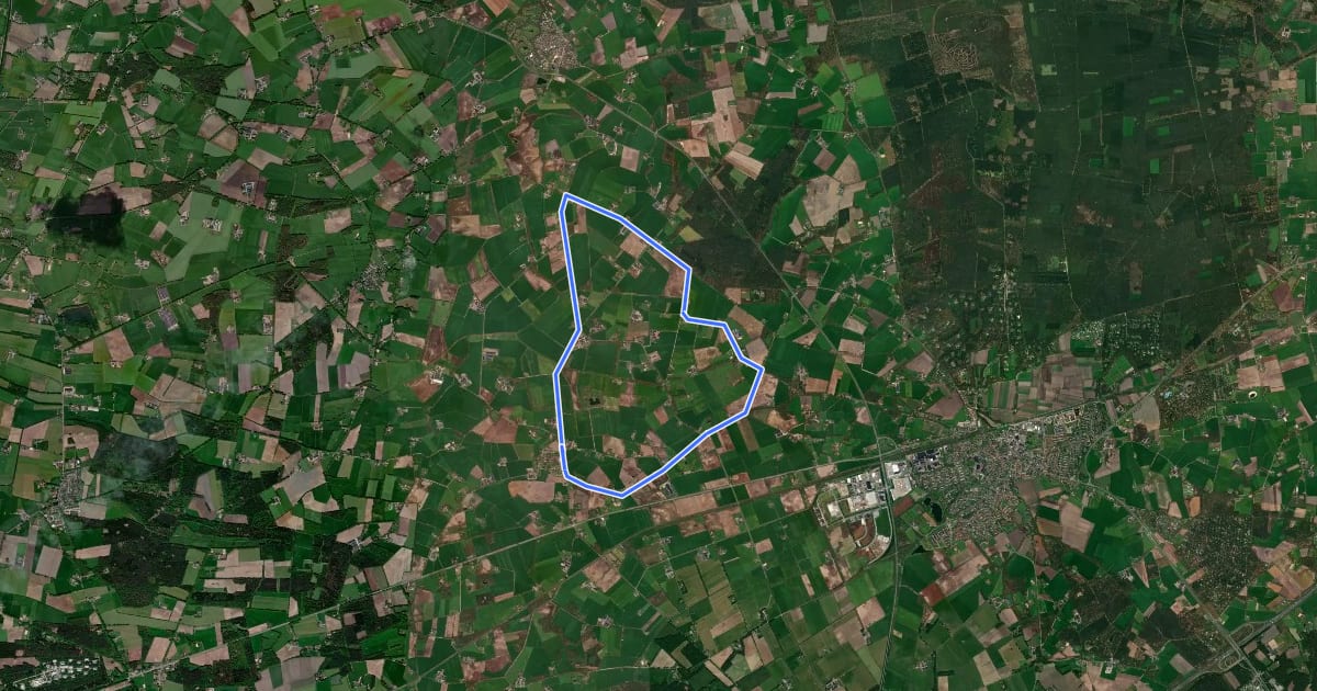 Маршрут WNW Twente - Dijkerhoek - blauwe route на спутниковом снимке