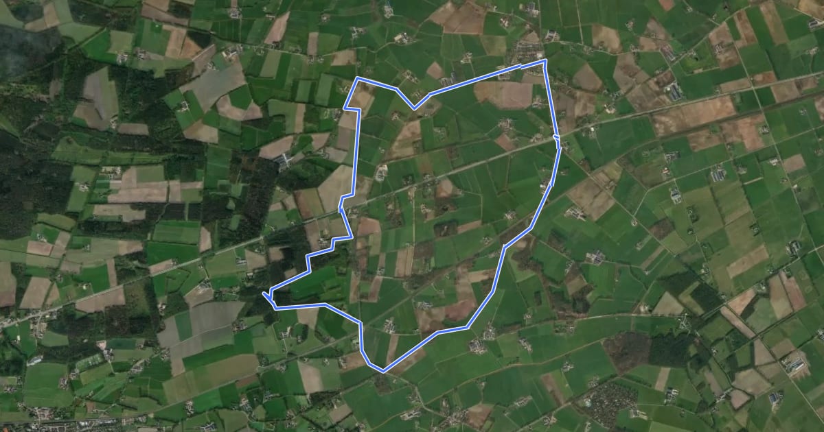 Маршрут WNW Twente - Dijkerhoek - rode route на спутниковом снимке