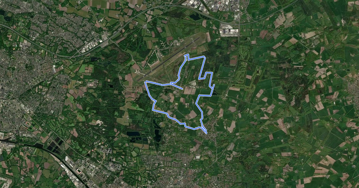 Маршрут WNW Twente - Doppler/Lonneker/Lonnekerberg/Vliegbasis Twente - paarse route на спутниковом снимке