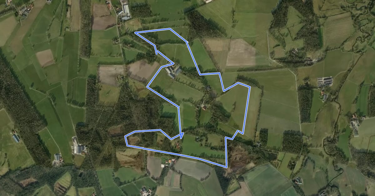 Маршрут WNW Twente - Duivelshof - blauwe route на спутниковом снимке