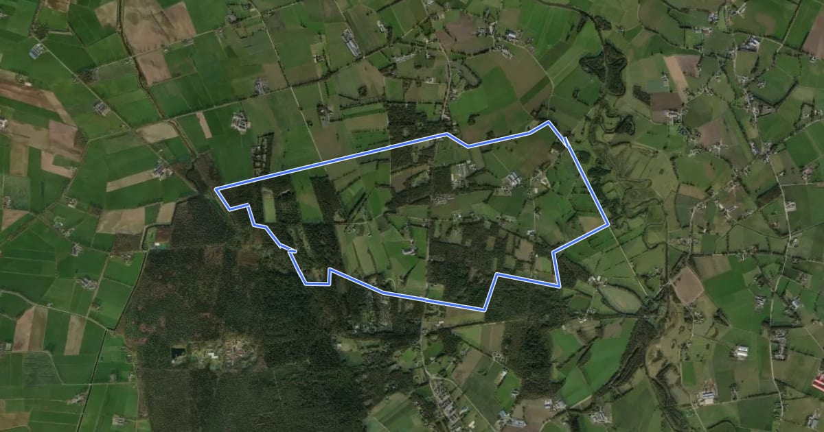 Маршрут WNW Twente - Eelerberg - gele route на спутниковом снимке