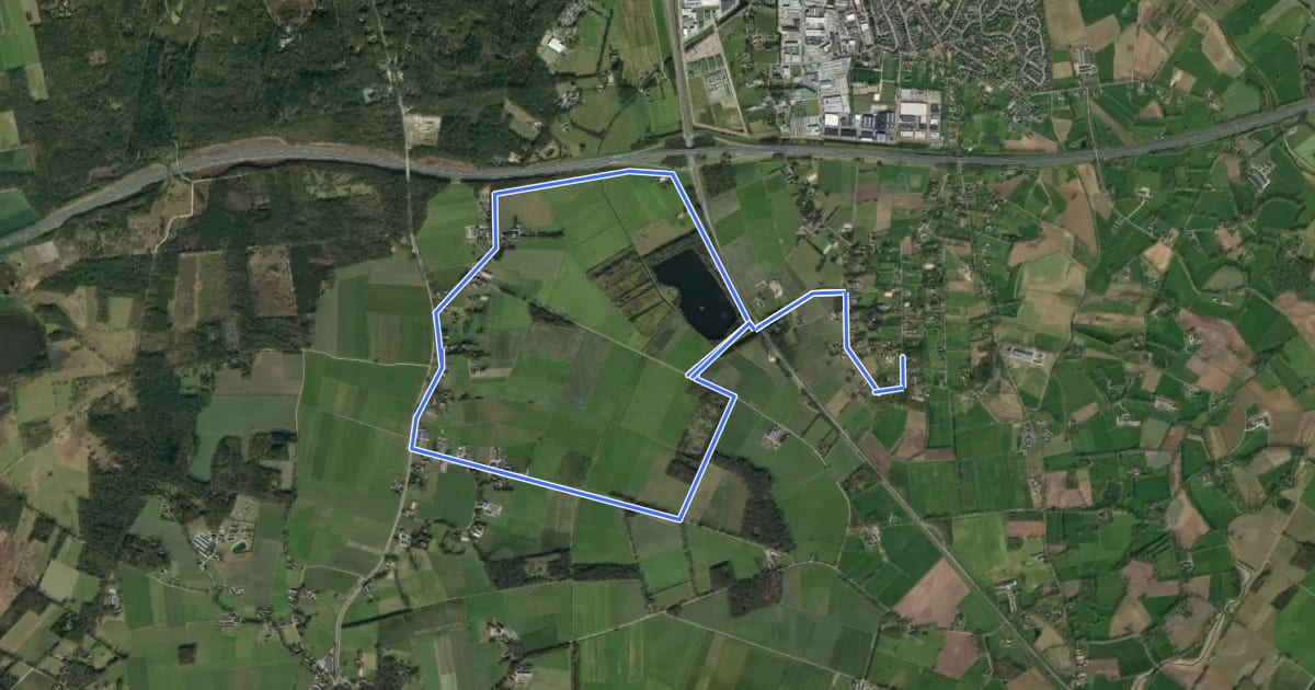 Маршрут WNW Twente - Elsen/Zuiderveld -paarse route на спутниковом снимке