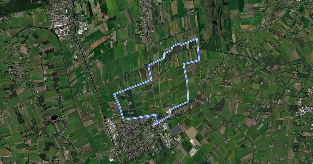 Маршрут WNW Twente - Engbertsdijksvenen/Vriezenveen - groene route на спутниковом снимке