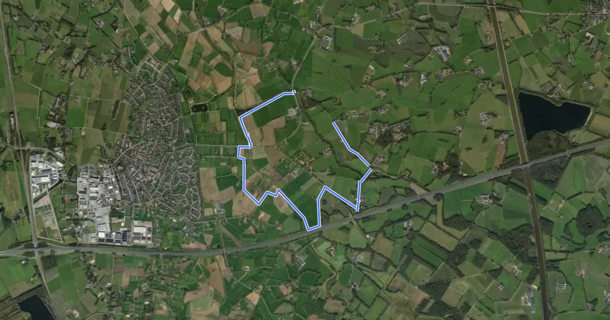 Маршрут WNW Twente - Enterbroek - blauwe route на спутниковом снимке