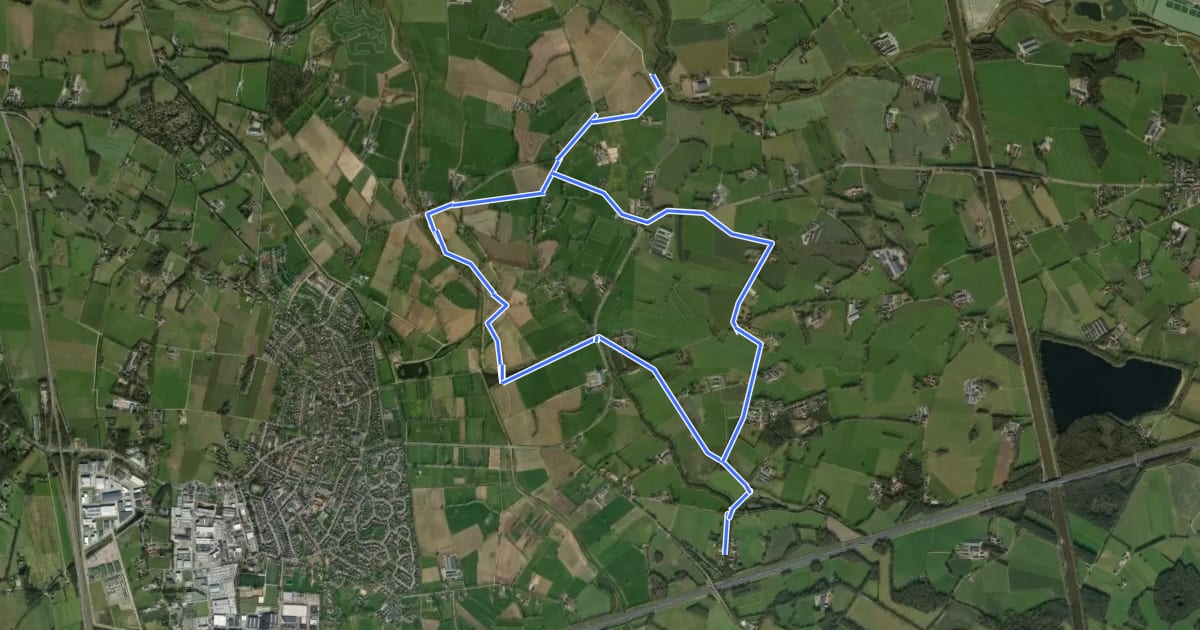Маршрут WNW Twente - Enterbroek/Mokkelengoor - rode route на спутниковом снимке
