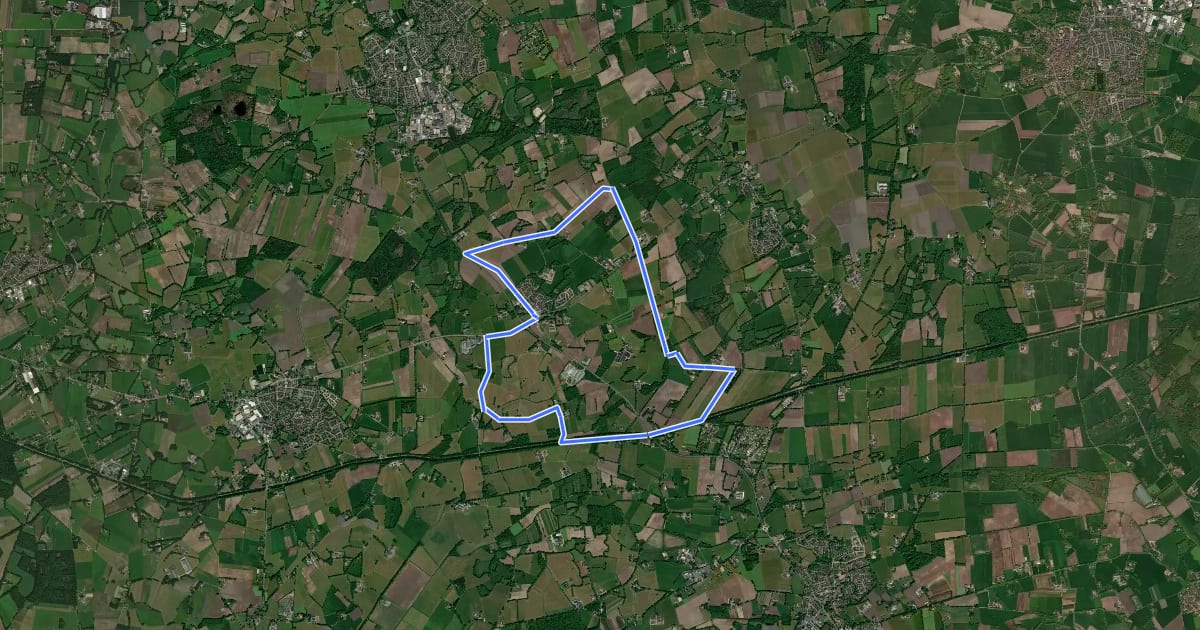 Маршрут WNW Twente - Fleringen - paarse route на спутниковом снимке