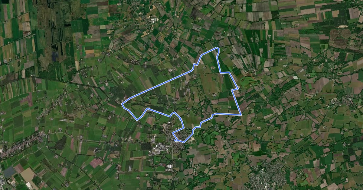 Маршрут WNW Twente - Geesteren - rode route на спутниковом снимке