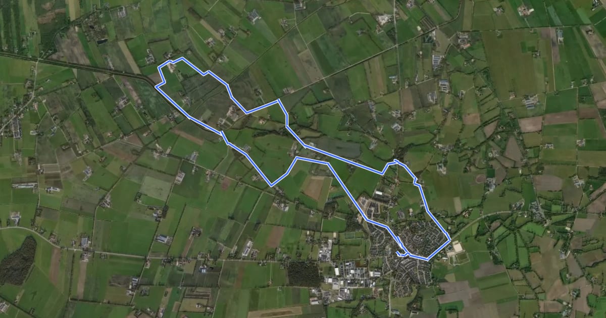 Маршрут WNW Twente -Geesteren/Zielakkers -paarse route на спутниковом снимке