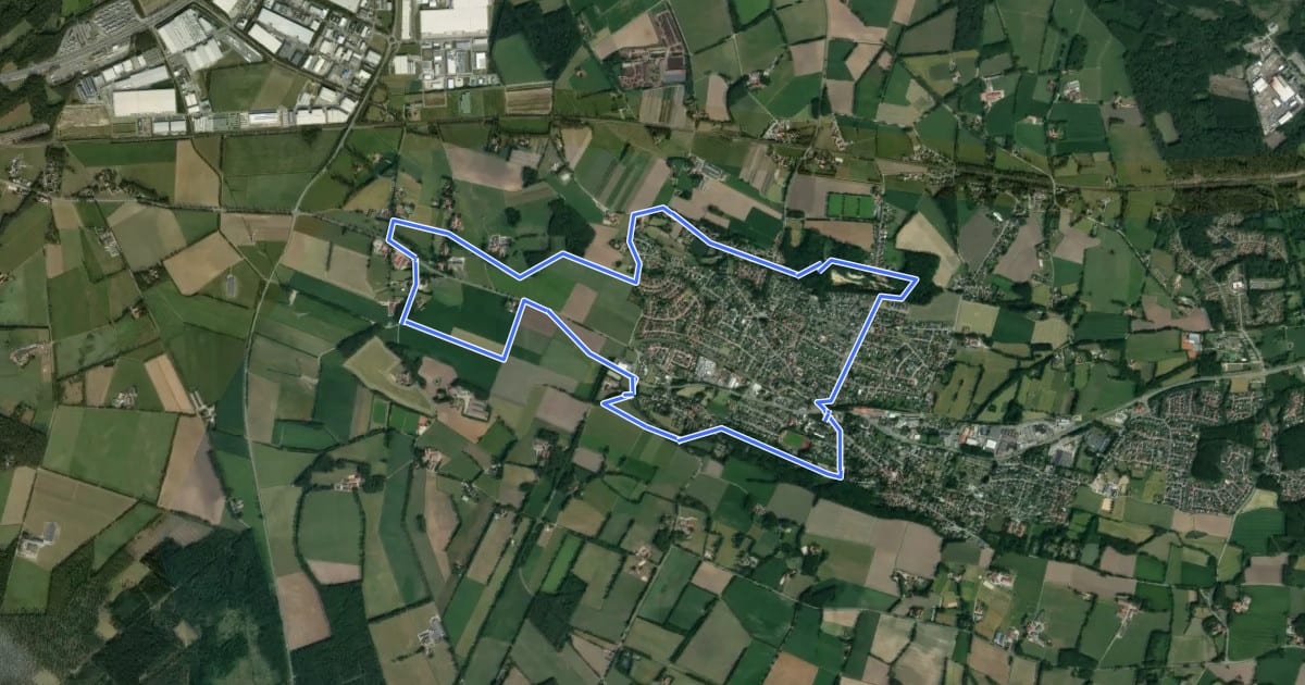 Маршрут WNW Twente - Gildehaus - gele route на спутниковом снимке