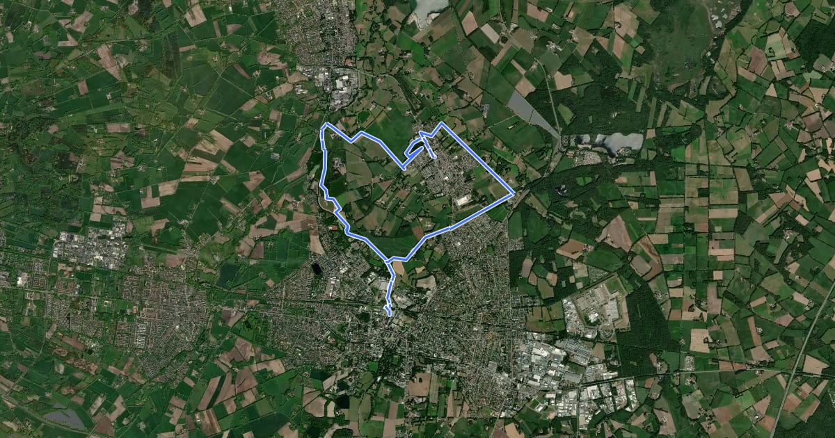Маршрут WNW Twente Glane/Gronau/Overdinkel - rode route на спутниковом снимке