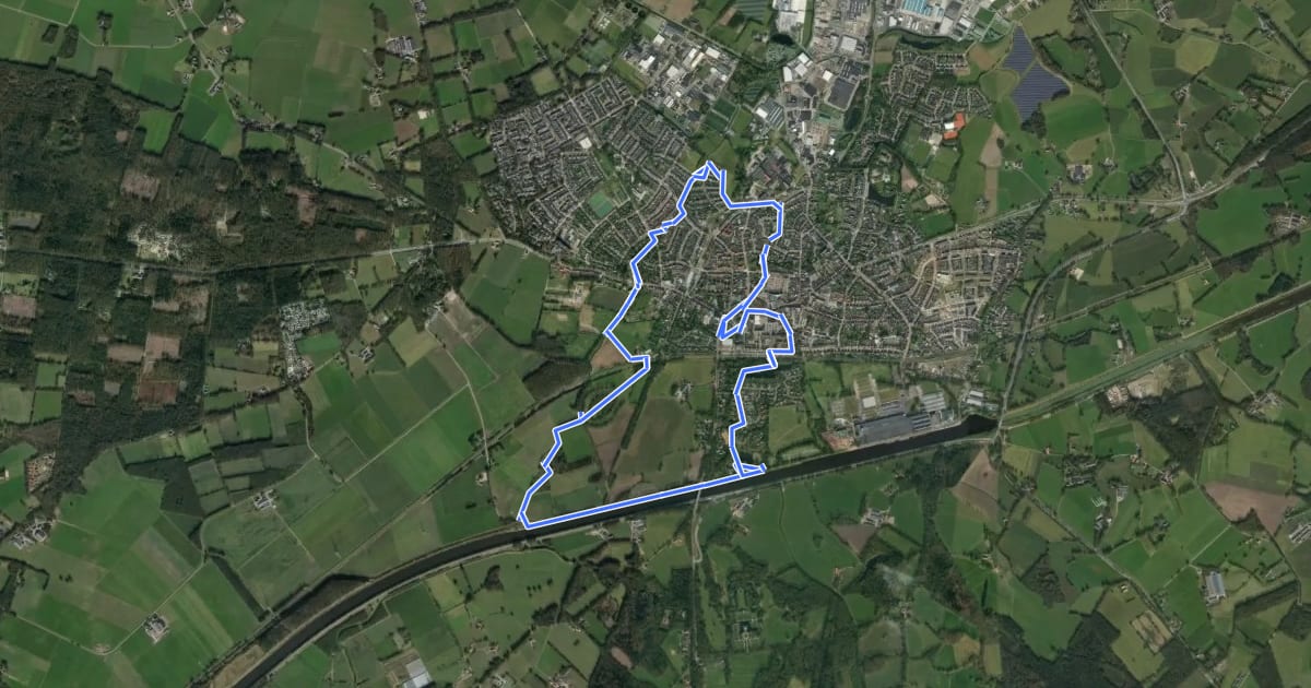Маршрут WNW Twente - Goor -blauwe route на спутниковом снимке