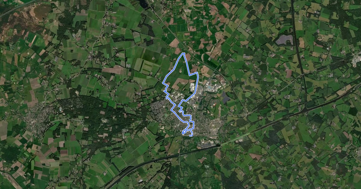 Маршрут WNW Twente - Goor - rode route на спутниковом снимке