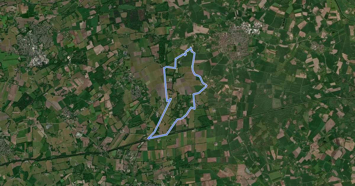 Маршрут WNW Twente -Groot-Agelo - gele route на спутниковом снимке