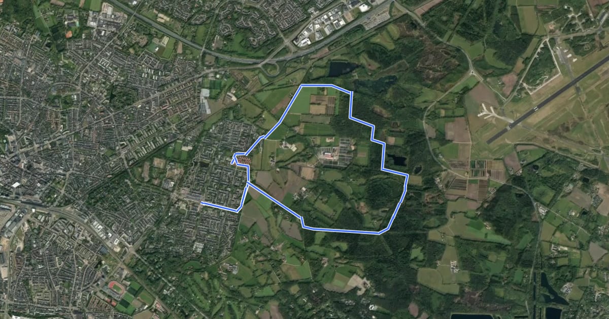 Маршрут WNW Twente - Groot-Driene/Lonnekermeer - blauwe route на спутниковом снимке