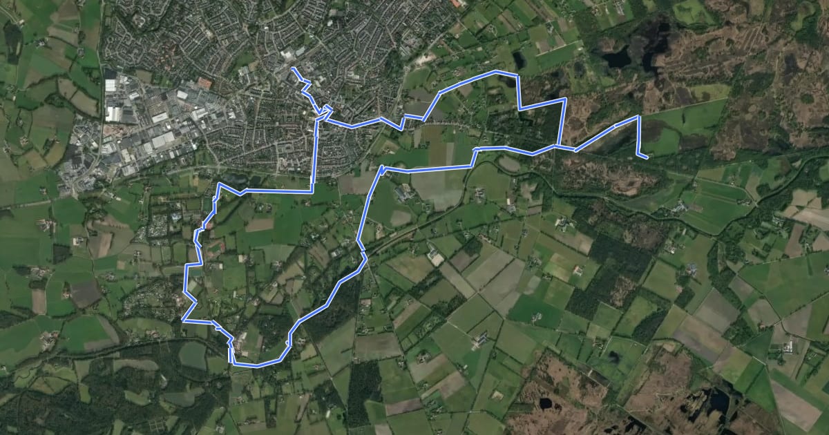 Маршрут WNW Twente - Haaksbergen/Honescb/Ronde Bulten/Watermolen - groene route на спутниковом снимке