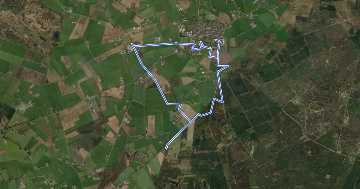 Маршрут WNW Twente - Haarle/Sprengenberg/Zuidbroek - blauwe route на спутниковом снимке