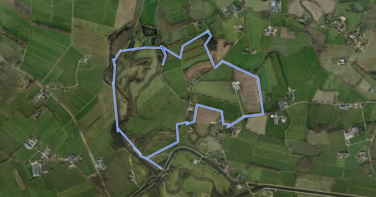 Маршрут WNW Twente- Hankate-Egede - blauwe route на спутниковом снимке