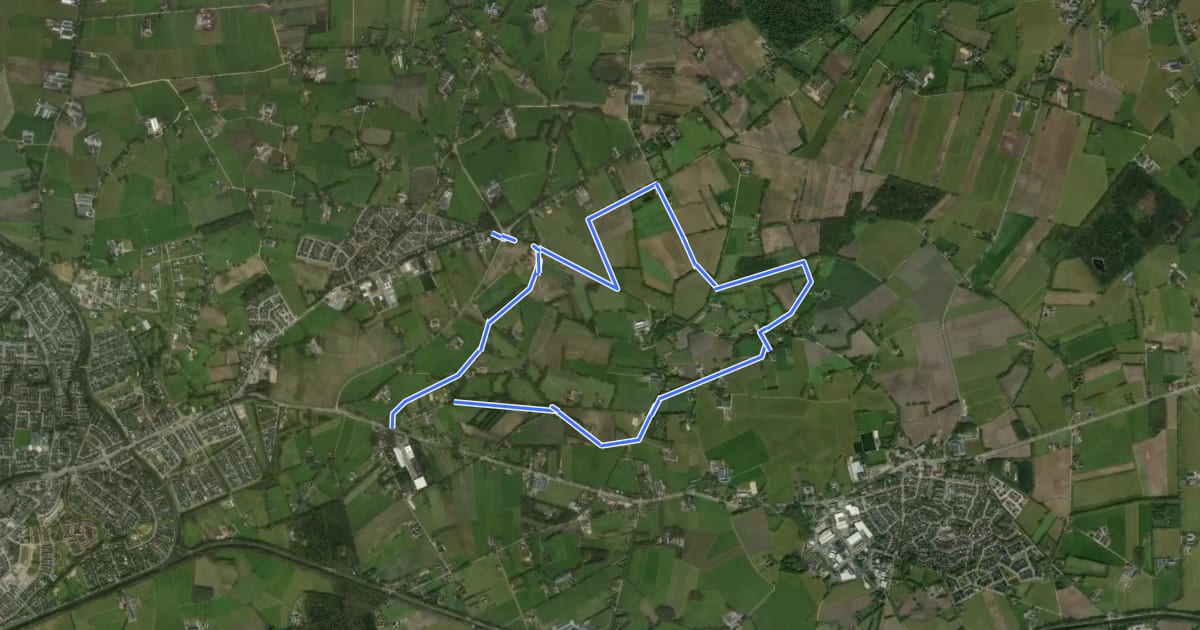 Маршрут WNW Twente - Harbrinkhoek - blauwe route на спутниковом снимке