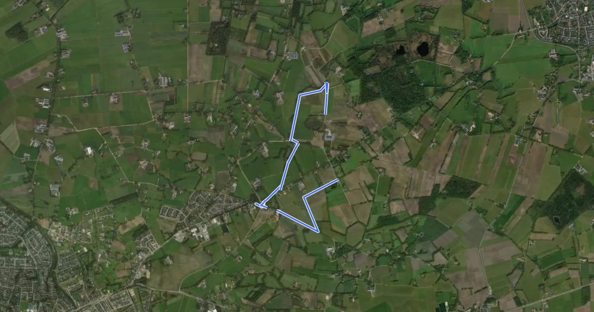 Маршрут WNW Twente - Harbrinkhoek - rode route на спутниковом снимке