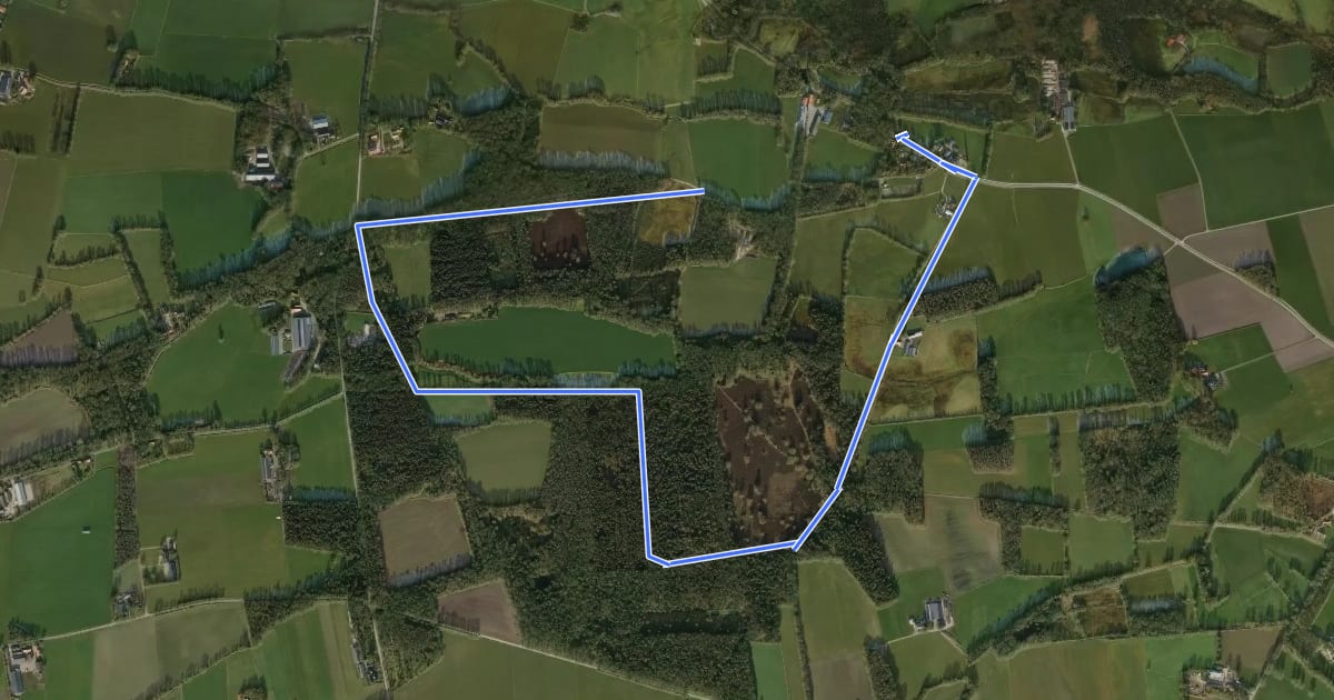 Маршрут WNW Twente - Hazelbekke - blauwe route на спутниковом снимке