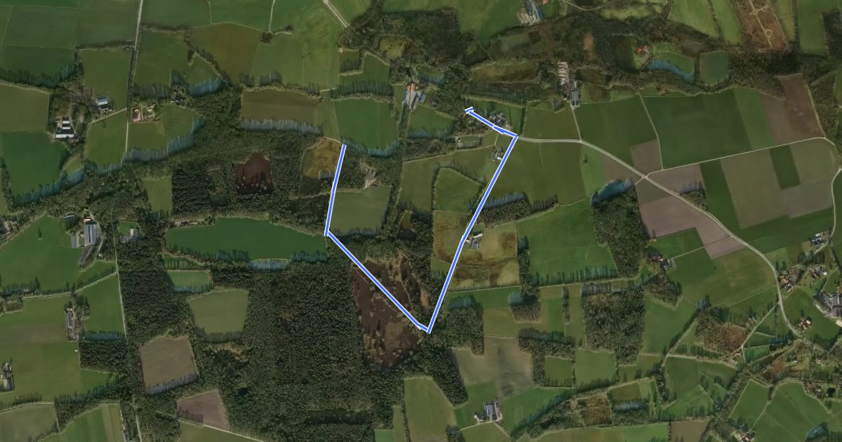 Маршрут WNW Twente - Hazelbekke - groene route на спутниковом снимке