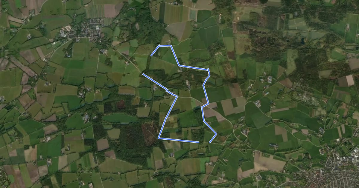 Маршрут WNW Twente - Hazelbekke - rode route на спутниковом снимке
