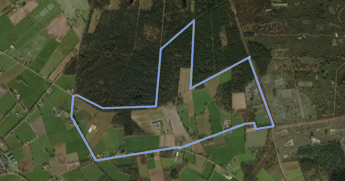 Маршрут WNW Twente - Helhuizen - blauwe route на спутниковом снимке