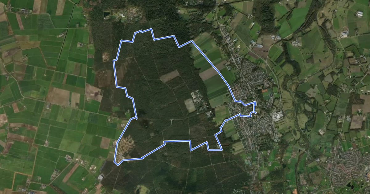 Маршрут WNW Twente - Hellendoorn/Hellendoornseberg/Stoepaars - oranje route на спутниковом снимке