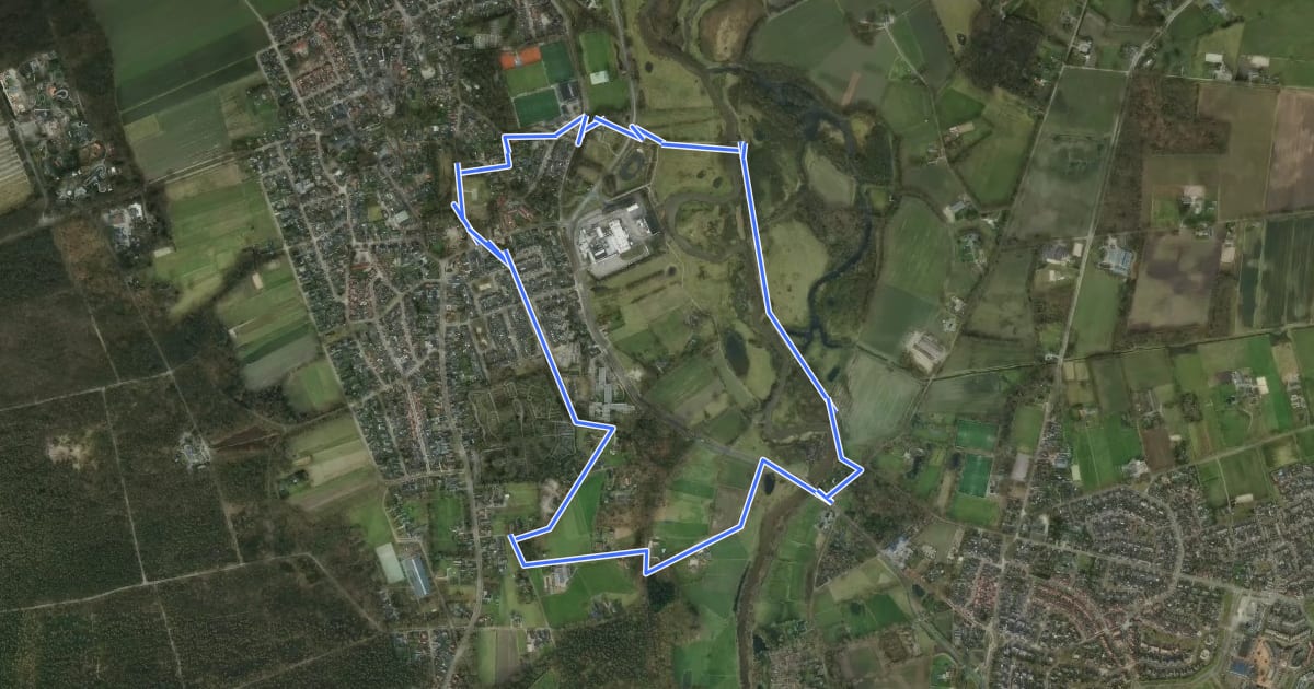 Маршрут WNW Twente - Hellendoorn - paarse route на спутниковом снимке