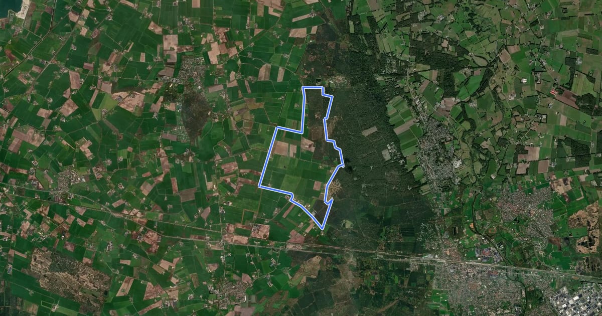Маршрут WNW Twente - Hellendoornseberg - rode route на спутниковом снимке