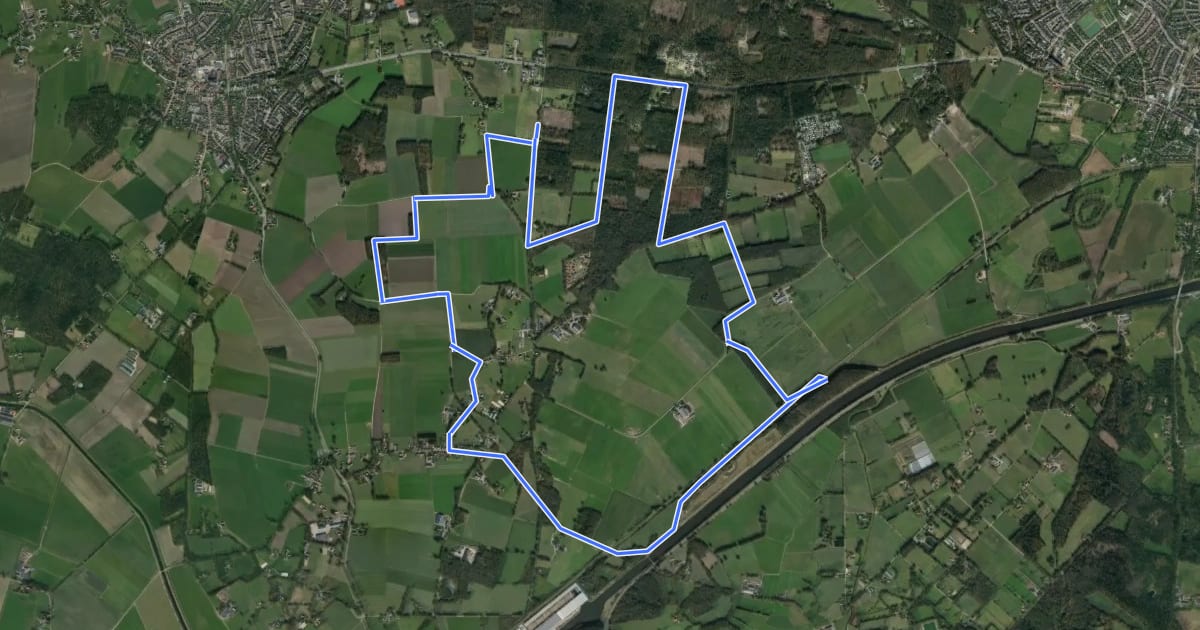 Маршрут WNW Twente - Herikerberg - blauwe route на спутниковом снимке