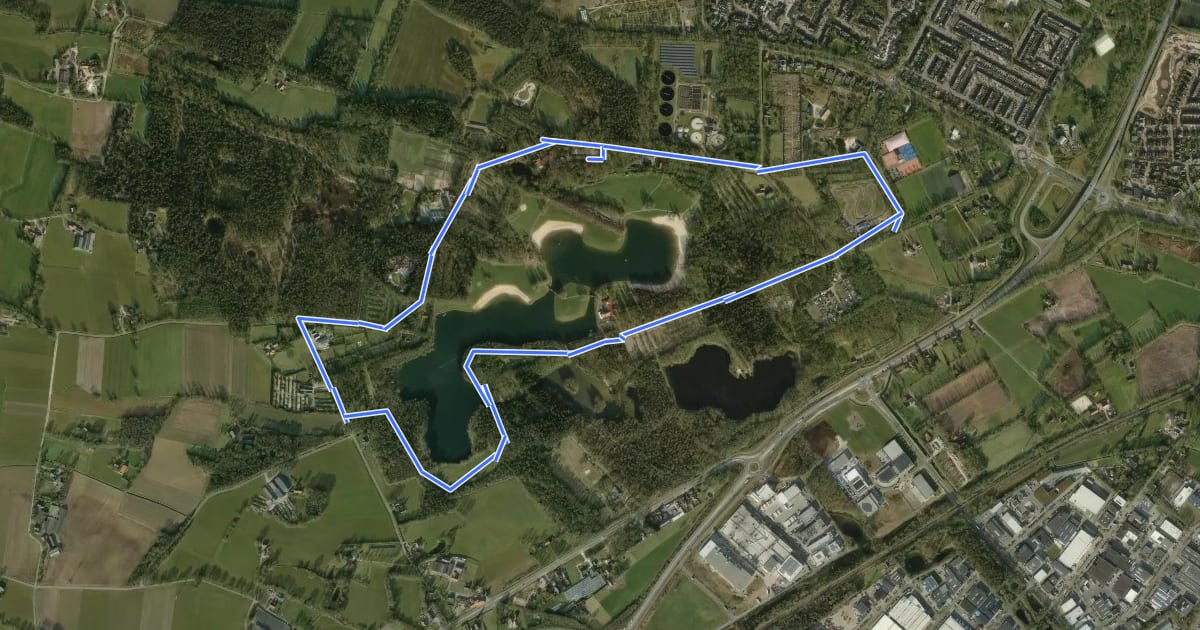 Маршрут WNW Twente - Het Hulsbeek/Het Hulsbeek-West/Het Hulsbeek-Zuid - gele route на спутниковом снимке