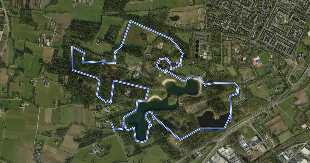 Маршрут WNW Twente- Het Hulsbeek/Het Hulsbeek-West/Het Hulsbeek-Zuid - paarse route на спутниковом снимке