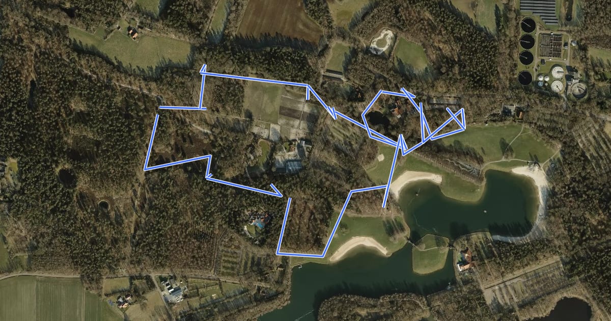 Маршрут WNW Twente - Het Hulsbeek - rode route на спутниковом снимке