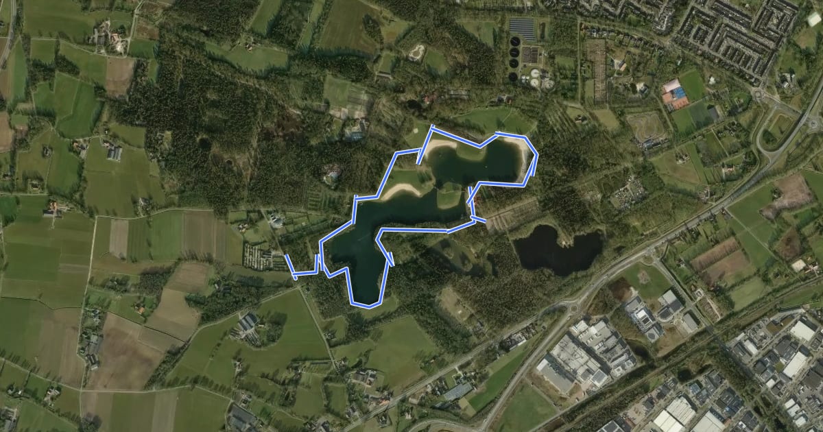 Маршрут WNW Twente - Het Hulsbeek-West/Het Hulsbeek-Zuid - groene route на спутниковом снимке