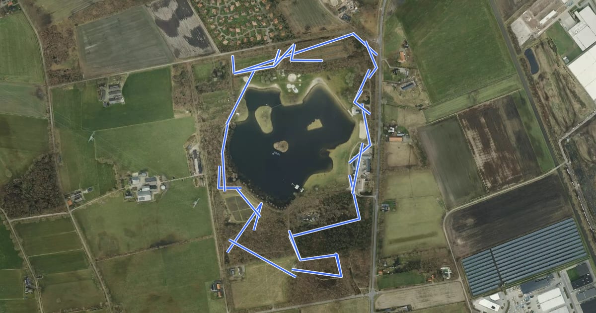 Маршрут WNW Twente - Het Lageveld - gele route на спутниковом снимке