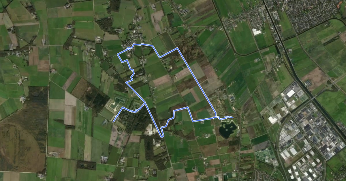 Маршрут WNW Twente - Het Lageveld/Hoge Hexel/Huurnerveld - groene route на спутниковом снимке