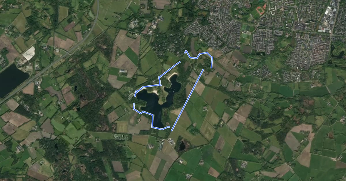 Маршрут WNW Twente - Het Rutbeek - oranje route на спутниковом снимке
