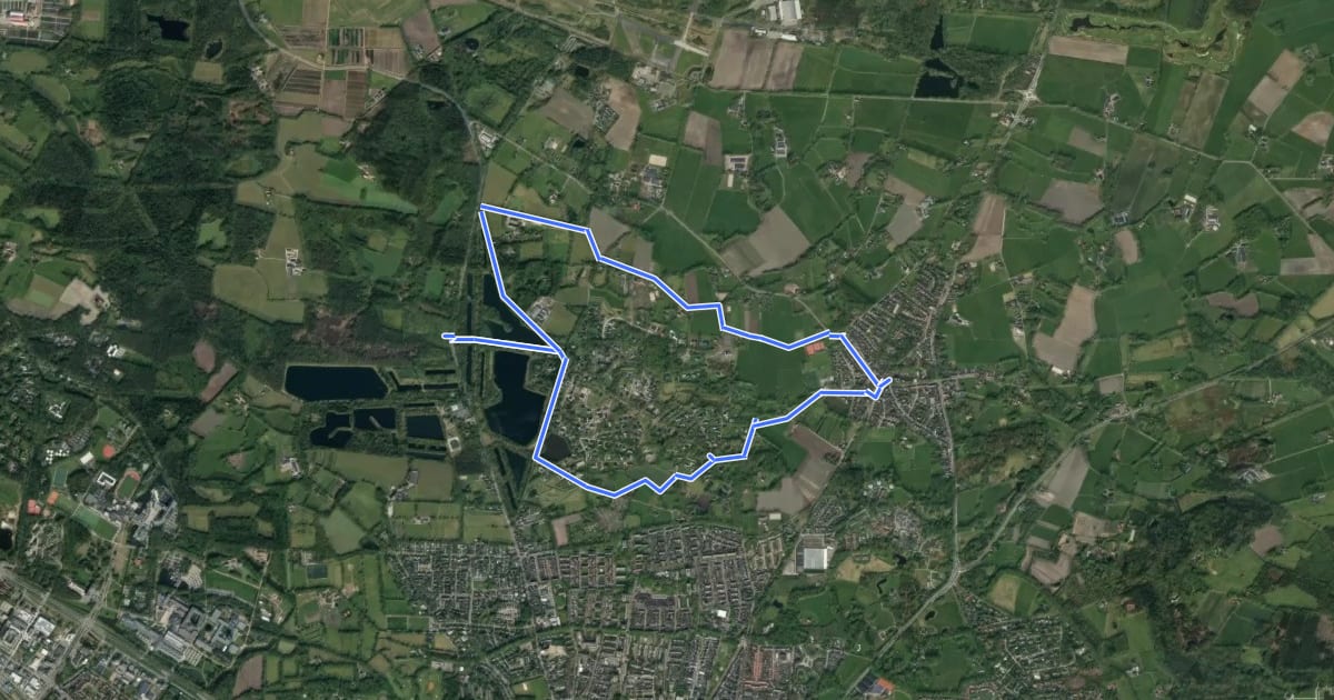 Маршрут WNW Twente - Hof Espelo/Lonneker/Zuidkamp - gele route на спутниковом снимке