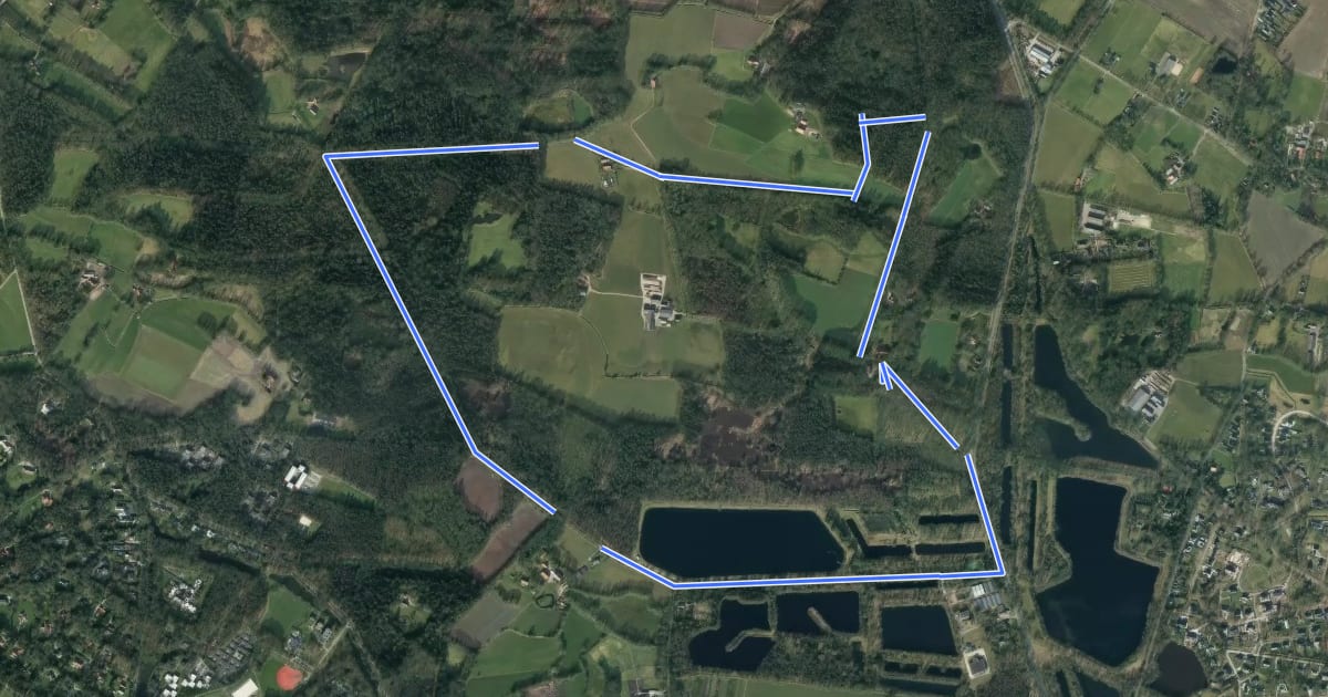 Маршрут WNW Twente - Hof Espelo - paarse route на спутниковом снимке
