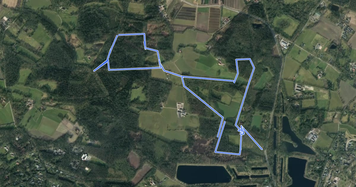 Маршрут WNW Twente - Hof Espelo - rode route на спутниковом снимке