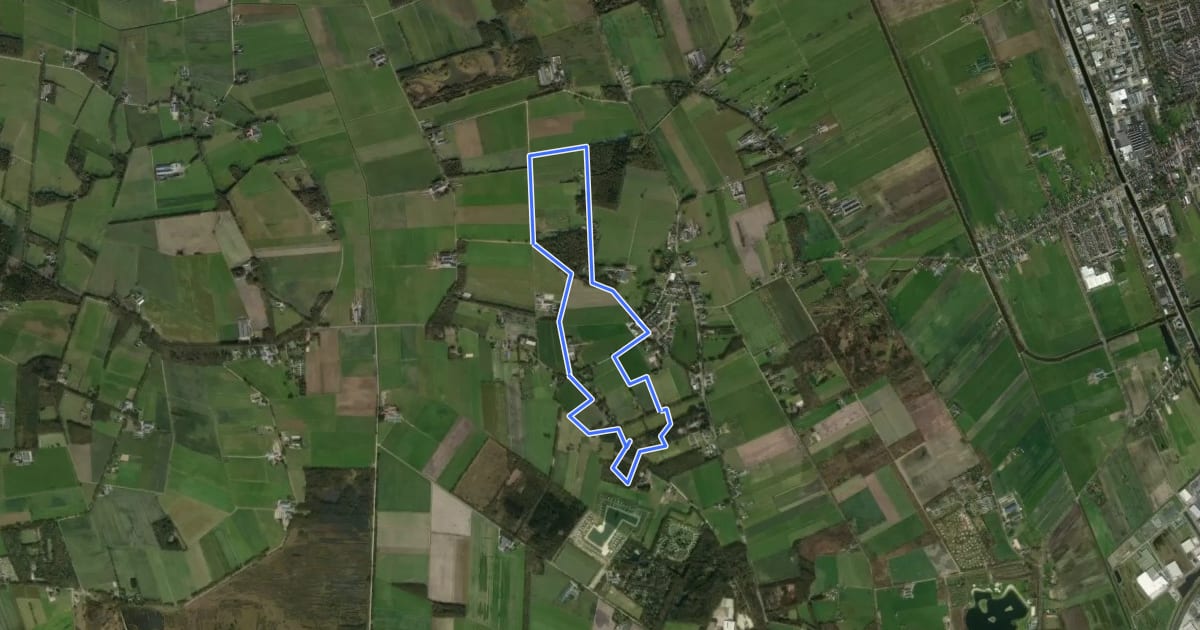 Маршрут WNW Twente - Hoge Hexel - blauwe route на спутниковом снимке