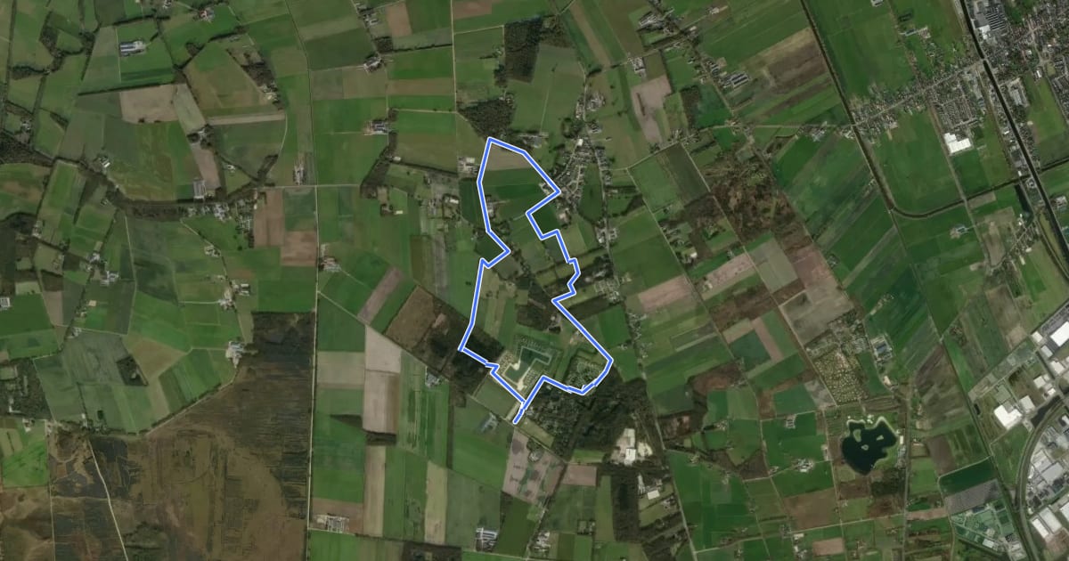 Маршрут WNW Twente - Hoge Hexel/Huurnerveld - gele route на спутниковом снимке