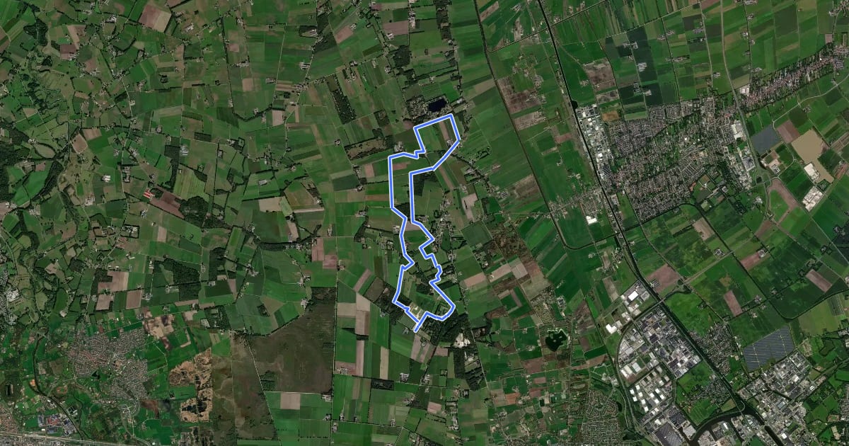 Маршрут WNW Twente - Hoge Hexel/Huurnerveld - rode route на спутниковом снимке