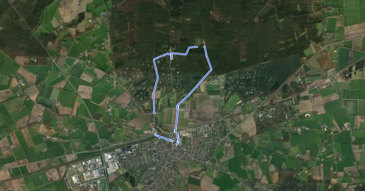 Маршрут WNW Twente - Holten/Holterberg - paarse route на спутниковом снимке
