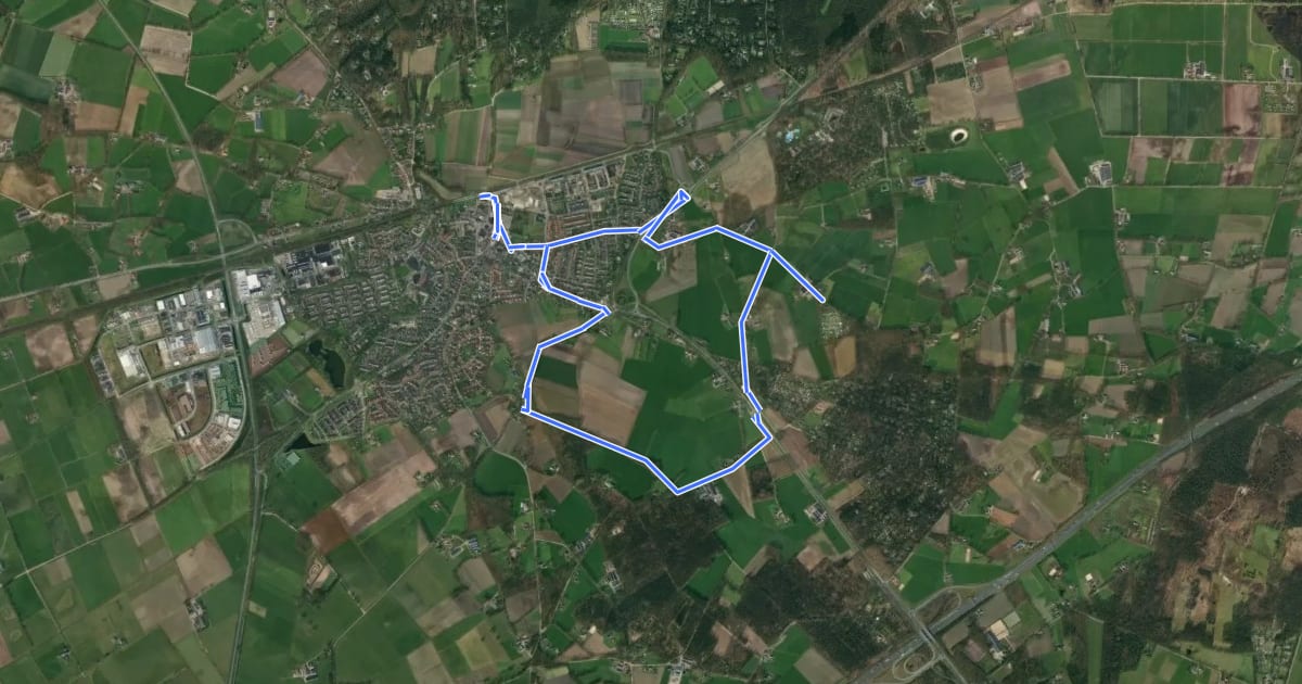 Маршрут WNW Twente - Holten/Look - groene route на спутниковом снимке