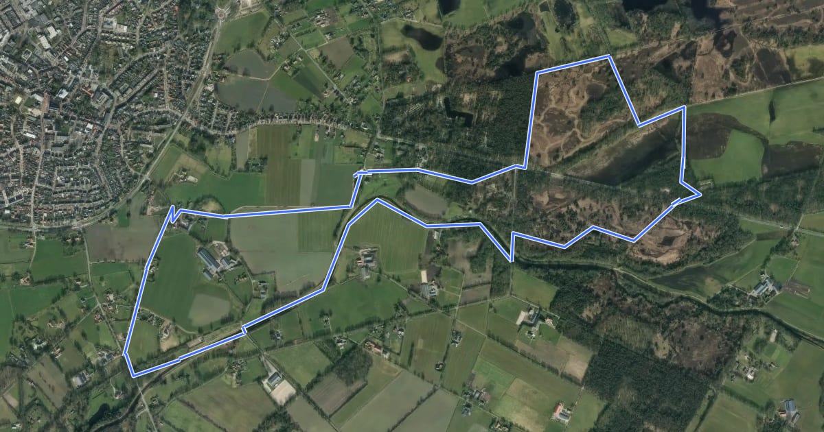 Маршрут WNW Twente - Honesch/Ronde Bulten - paarse route на спутниковом снимке