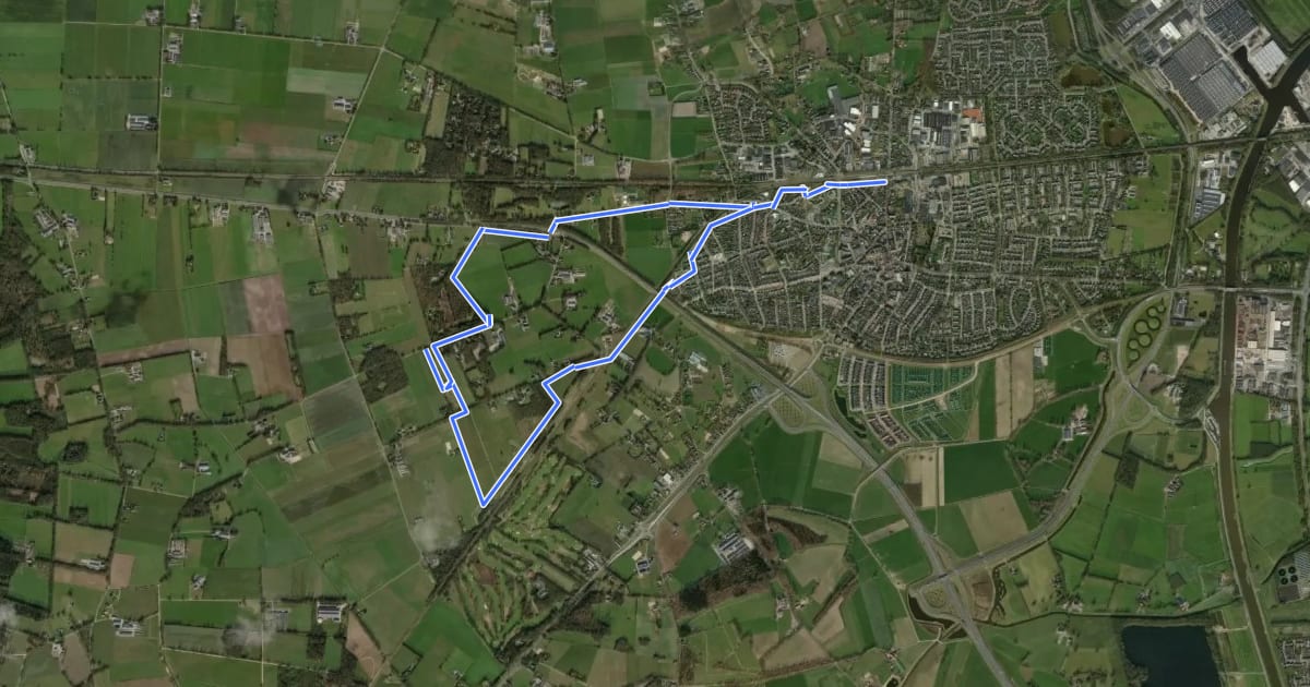 Маршрут WNW Twente - Huurne/Wierden - gele route на спутниковом снимке